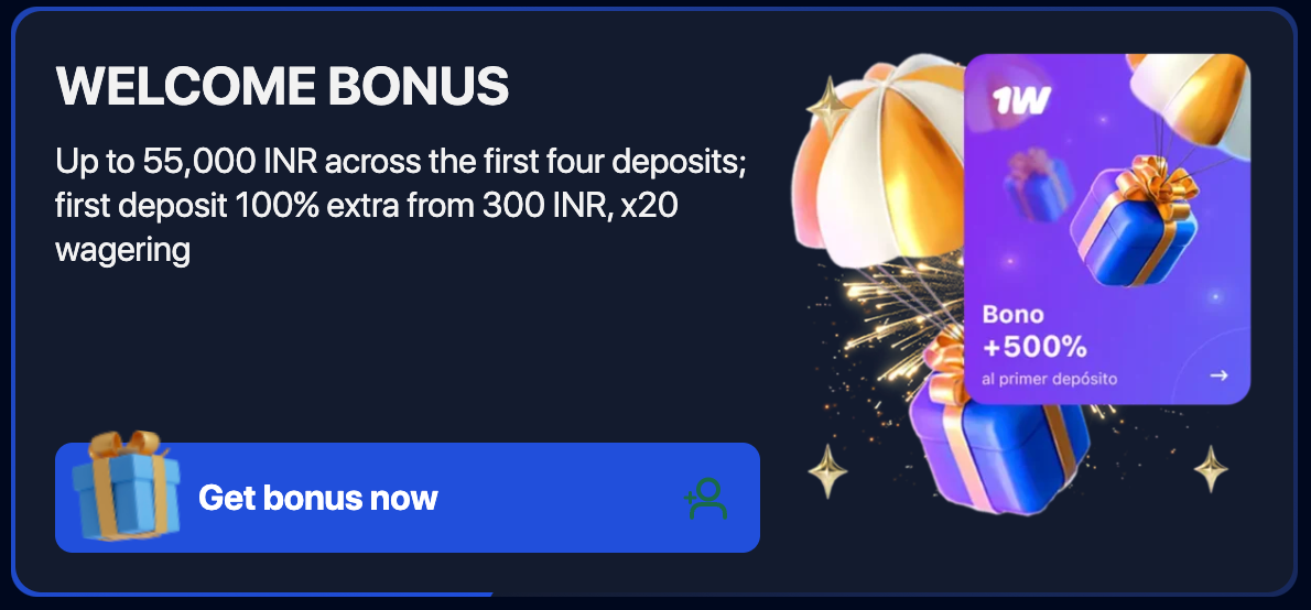 1Win Casino India Mid Page CTA Banner